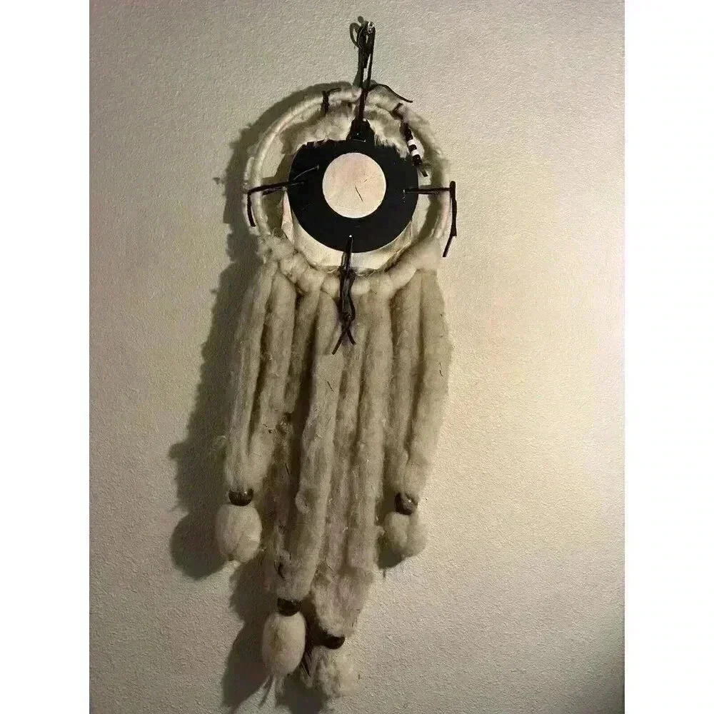 vintage native american dream catcher 29 Inch Handmade With Real Fur - Picture 7 of 11